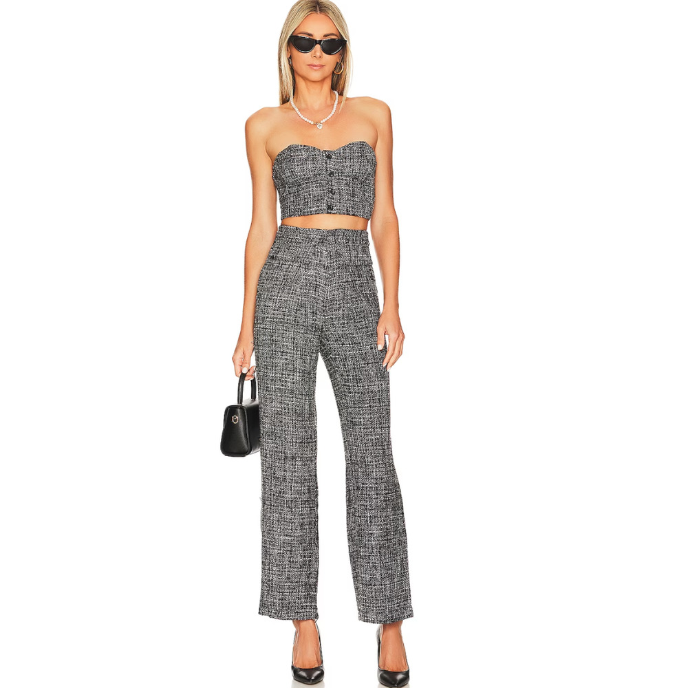 Revolve More to Come Sasha Pant Set in Black & White NWT Size XS